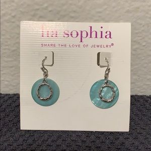 Blue and silver dangle earrings